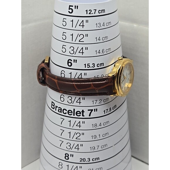 Jules Jurgensen ISO 9001 Quartz 1993 Gold Tone Watch New Battery Leather Band - Picture 7 of 12